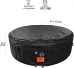 #WEJOY Aufblasbarer Whirlpool für 4 Personen mit Abdeckung, tragbarer aufblasbarer Whirlpool mit 130 Luftblasendüsen, Indoor Outdoor