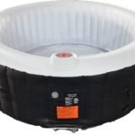 #WEJOY Aufblasbarer Whirlpool für 4 Personen mit Abdeckung, tragbarer aufblasbarer Whirlpool mit 130 Luftblasendüsen, Indoor Outdoor