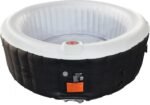 #WEJOY Aufblasbarer Whirlpool für 4 Personen mit Abdeckung, tragbarer aufblasbarer Whirlpool mit 130 Luftblasendüsen, Indoor Outdoor
