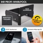 BRAST Whirlpool MSpa Oslo mit Fester Außenwand | LED-Beleuchtung mit 20 einstellbaren Farben für 6 Personen | 160x160x65cm | 120 Massagedüsen | Ganzjähriger Einsatz Winterfest | In & Outdoor Pool
