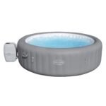 Bestway® Lay-Z-SPA® XXL-Whirlpool Mauritius AirJet™ mit App-Steuerung, für 7 Personen Ø 270 x 180 x 71 cm, Holz-Optik (Basaltgrau)