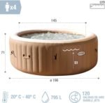 Intex Ø 196 x 71 cm Whirlpool Pure SPA - Bubble Massage, Beige 28426EX