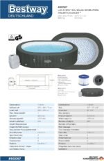 Bestway® Lay-Z-SPA® XXL-Whirlpool Mauritius AirJet™ mit App-Steuerung, für 7 Personen Ø 270 x 180 x 71 cm, Holz-Optik (Basaltgrau)