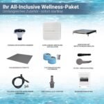 Miweba Whirlpool MSpa Tribeca mit Fester Außenwand | App Steuerung | 6 Personen Spa | 160x160x65cm | 120 Massagedüsen | Ganzjähriger Einsatz Winterfest | In & Outdoor Pool | Gartenpool | Aufstellpool