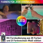 BRAST Whirlpool MSpa Oslo Aero Plus XXL mit Fester Außenwand | LED-Beleuchtung 20 einstellbare Farben für 6 Personen | 180x180x65cm | 140 Massagedüsen | Ganzjähriger Einsatz Winterfest | In & Outdoor