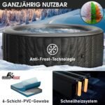BRAST Whirlpool aufblasbar MSpa Starry mit LED Beleuchtung für 6 Personen Ø204x70cm In- Outdoor Pool 138 Massagedüsen Energiespar-Timer Heizung Bubble Wellness Massage