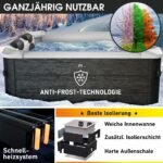 BRAST Whirlpool MSpa Oslo mit Fester Außenwand | LED-Beleuchtung mit 20 einstellbaren Farben für 6 Personen | 160x160x65cm | 120 Massagedüsen | Ganzjähriger Einsatz Winterfest | In & Outdoor Pool