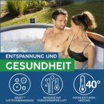 Bestway® Lay-Z-SPA® XXL-Whirlpool Mauritius AirJet™ mit App-Steuerung, für 7 Personen Ø 270 x 180 x 71 cm, Holz-Optik (Basaltgrau)