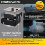 BRAST Whirlpool MSpa Oslo Aero Plus XXL mit Fester Außenwand | LED-Beleuchtung 20 einstellbare Farben für 6 Personen | 180x180x65cm | 140 Massagedüsen | Ganzjähriger Einsatz Winterfest | In & Outdoor