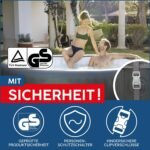 Bestway® Lay-Z-SPA® XXL-Whirlpool Mauritius AirJet™ mit App-Steuerung, für 7 Personen Ø 270 x 180 x 71 cm, Holz-Optik (Basaltgrau)