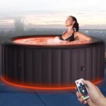 Miweba MSpa Whirlpool Outdoor Aurora | RGB LED Beleuchtung - 6 Personen Pool aufblasbar - UVC+ Wasserreinigung - Spa ⌀ 204.0 cm - Aufstellpool mit Fernbedienung - Hot Tub - Aufblasbarer Whirlpool