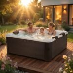 Miweba Whirlpool MSpa Tribeca mit Fester Außenwand | App Steuerung | 6 Personen Spa | 160x160x65cm | 120 Massagedüsen | Ganzjähriger Einsatz Winterfest | In & Outdoor Pool | Gartenpool | Aufstellpool