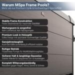 Miweba Whirlpool MSpa Tribeca mit Fester Außenwand | App Steuerung | 6 Personen Spa | 160x160x65cm | 120 Massagedüsen | Ganzjähriger Einsatz Winterfest | In & Outdoor Pool | Gartenpool | Aufstellpool