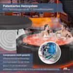 Miweba MSpa Whirlpool Outdoor Aurora | RGB LED Beleuchtung - 6 Personen Pool aufblasbar - UVC+ Wasserreinigung - Spa ⌀ 204.0 cm - Aufstellpool mit Fernbedienung - Hot Tub - Aufblasbarer Whirlpool