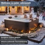 Miweba Whirlpool MSpa Tribeca mit Fester Außenwand | App Steuerung | 6 Personen Spa | 160x160x65cm | 120 Massagedüsen | Ganzjähriger Einsatz Winterfest | In & Outdoor Pool | Gartenpool | Aufstellpool