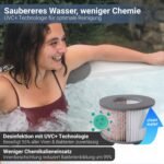 Miweba Whirlpool MSpa Tribeca mit Fester Außenwand | App Steuerung | 6 Personen Spa | 160x160x65cm | 120 Massagedüsen | Ganzjähriger Einsatz Winterfest | In & Outdoor Pool | Gartenpool | Aufstellpool
