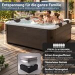 Miweba Whirlpool MSpa Tribeca mit Fester Außenwand | App Steuerung | 6 Personen Spa | 160x160x65cm | 120 Massagedüsen | Ganzjähriger Einsatz Winterfest | In & Outdoor Pool | Gartenpool | Aufstellpool