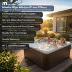 Miweba Whirlpool MSpa Tribeca mit Fester Außenwand | App Steuerung | 6 Personen Spa | 160x160x65cm | 120 Massagedüsen | Ganzjähriger Einsatz Winterfest | In & Outdoor Pool | Gartenpool | Aufstellpool