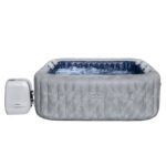 Bestway® Lay-Z-SPA® XXL-Whirlpool Mauritius AirJet™ mit App-Steuerung, für 7 Personen Ø 270 x 180 x 71 cm, Holz-Optik (Basaltgrau)