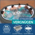 Bestway® Lay-Z-SPA® XXL-Whirlpool Mauritius AirJet™ mit App-Steuerung, für 7 Personen Ø 270 x 180 x 71 cm, Holz-Optik (Basaltgrau)