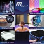 Miweba MSpa Whirlpool Outdoor Aurora | RGB LED Beleuchtung - 6 Personen Pool aufblasbar - UVC+ Wasserreinigung - Spa ⌀ 204.0 cm - Aufstellpool mit Fernbedienung - Hot Tub - Aufblasbarer Whirlpool